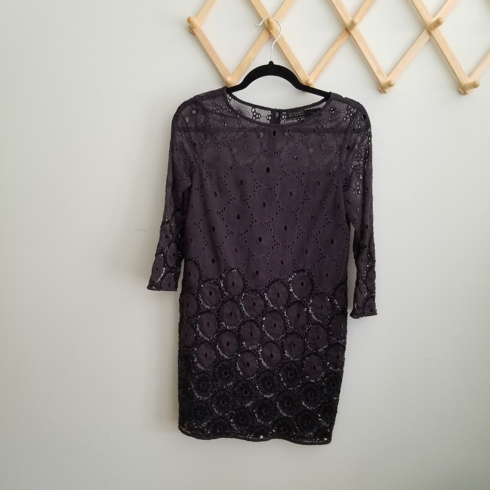 allsaints hand embellished dress